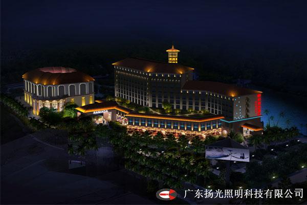 惠州大亚湾华美达酒店(diàn)夜景照明
