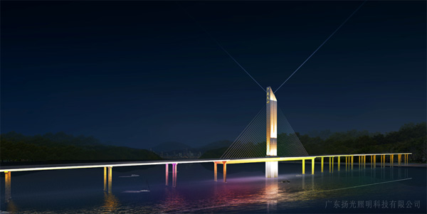 大桥夜景照明灯光效果图