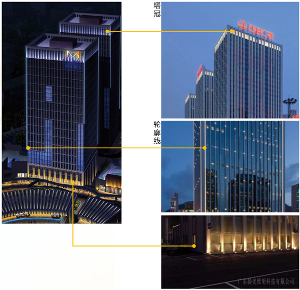 舒铂广场建筑景观照明设计效果图