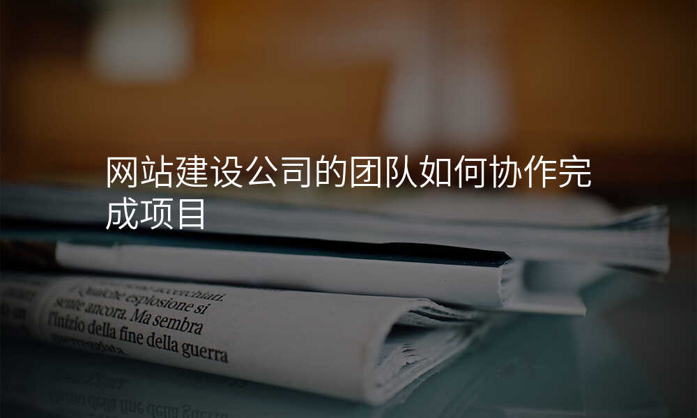 網站建(jian)設(shè)公(gōng)司的(de)團(tuán)隊(duì)如何協作(zuò)完成(cheng)項(xiang)目(mu)