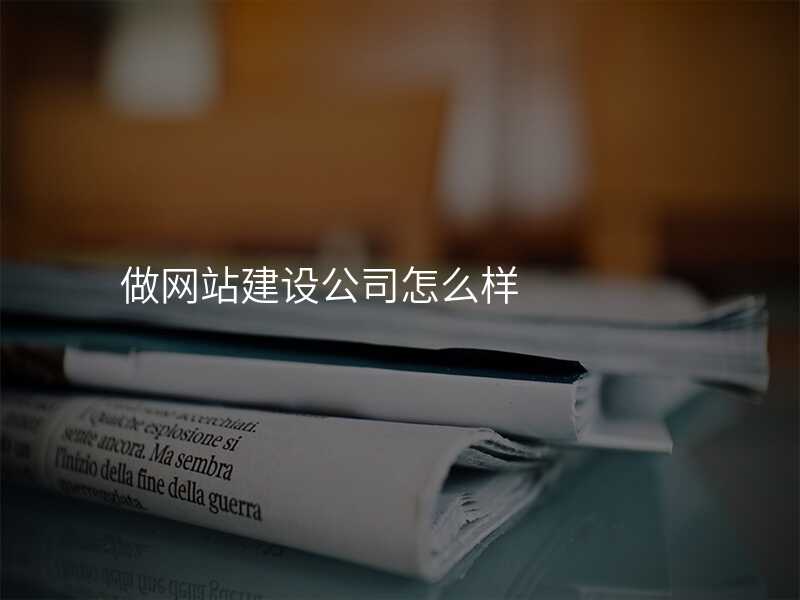 做網站建(jian)設(shè)公(gōng)司怎麽樣