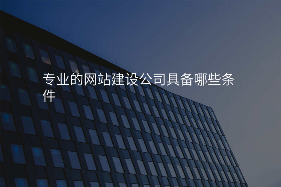 專(zhuan)業的(de)網站建(jian)設(shè)公(gōng)司具(ju)備(bei)哪些條件