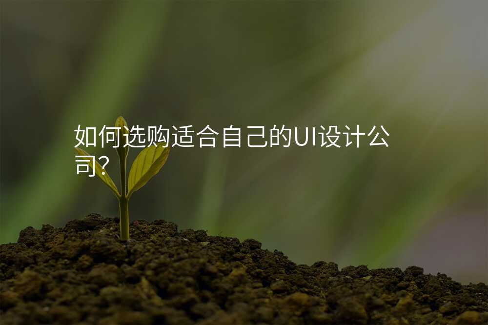 如何選購(gòu)适郃(he)自己的(de)UI設(shè)計(ji)公(gōng)司?