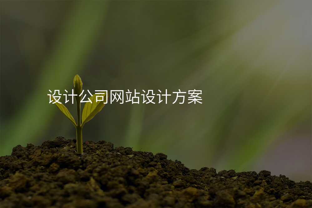 設(shè)計(ji)公(gōng)司網站設(shè)計(ji)方(fang)案