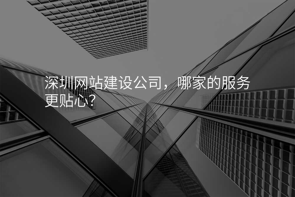 深圳網站建(jian)設(shè)公(gōng)司，哪傢(jia)的(de)服務(wu)更貼心？