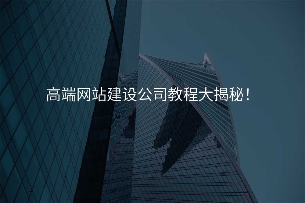 高(gao)端網站建(jian)設(shè)公(gōng)司教程(cheng)大(da)揭秘！