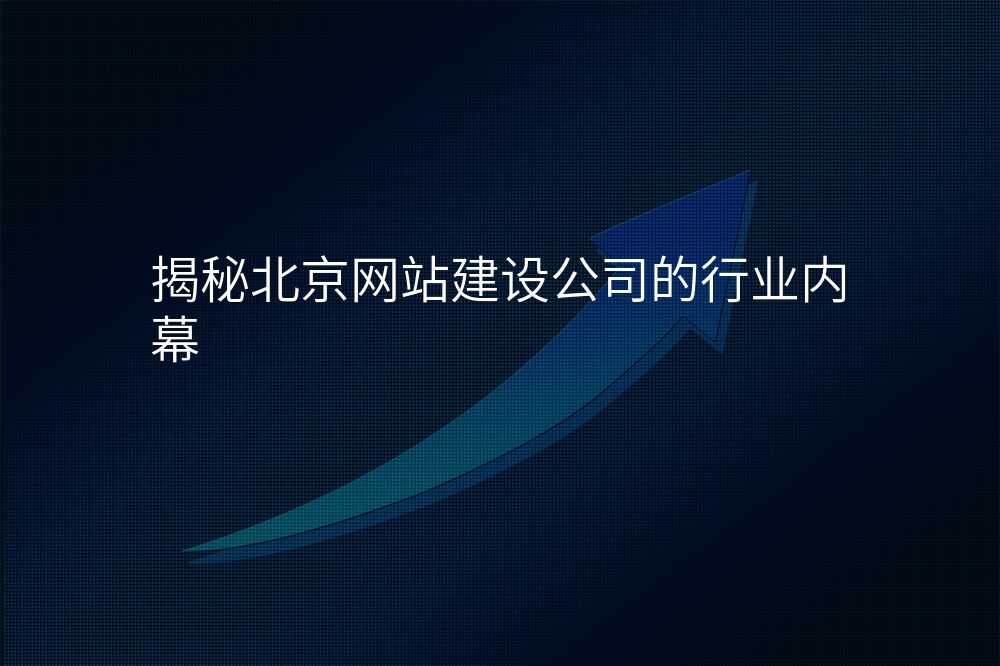 揭秘北京網站建(jian)設(shè)公(gōng)司的(de)行業內(nei)幕
